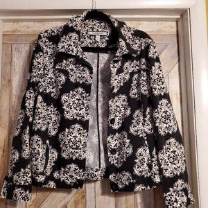 Croft & Barrow Jacket Stretch black and white size large